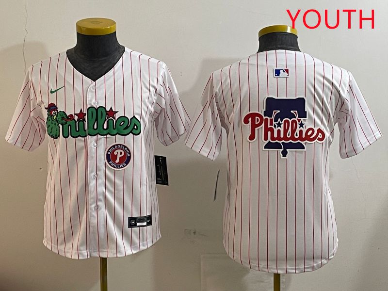 Youth Philadelphia Phillies Blank White three generations Joint Name Nike 2025 MLB Jersey style 8->youth mlb jersey->Youth Jersey